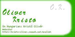 oliver kristo business card