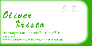 oliver kristo business card
